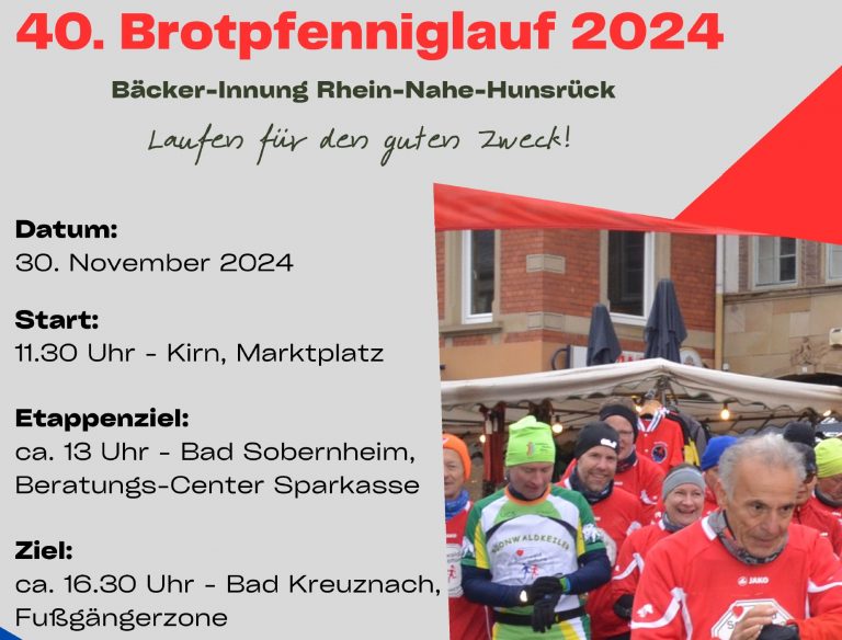 40. Brotpfenniglauf 2024 – Bäckerinnung Rhein-Nahe-Hunsrück