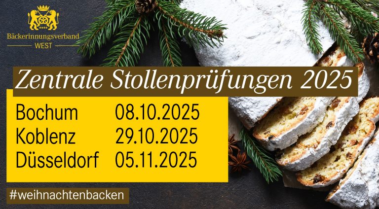 Zentrale Stollenprüfungen 2025 beim Bäckerinnungsverband WEST